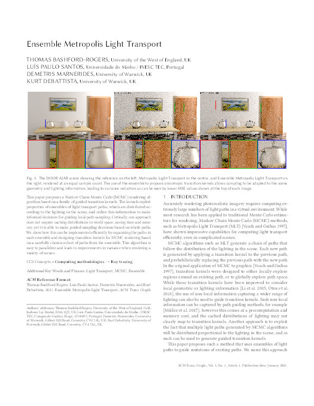 Ensemble metropolis light transport Thumbnail