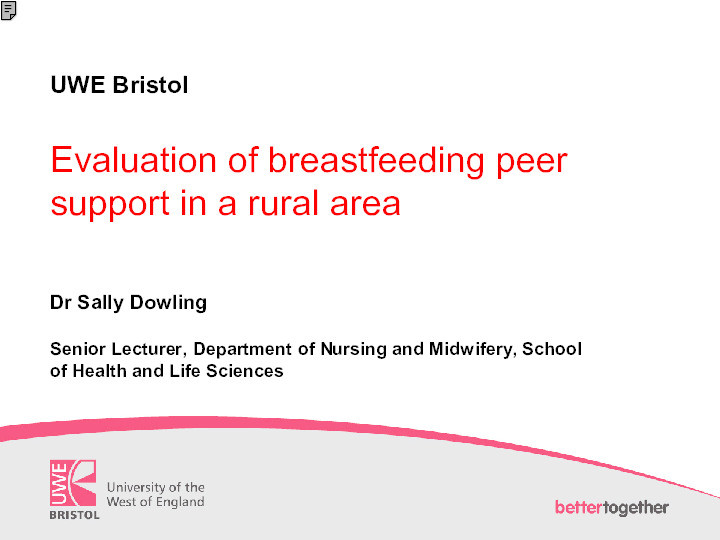 Evaluation of breastfeeding peer support in a rural area Thumbnail