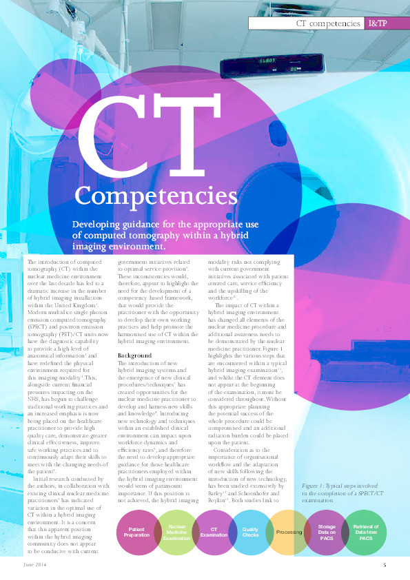 Developing guidance for the appropriate use of Computed Tomography within a hybrid imaging environment Thumbnail