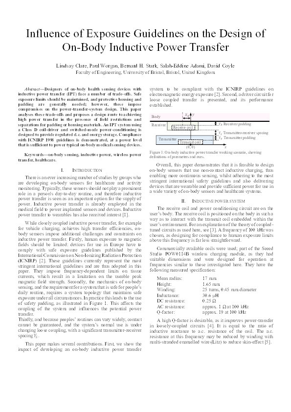 Influence of exposure guidelines on the design of on-body inductive power transfer Thumbnail