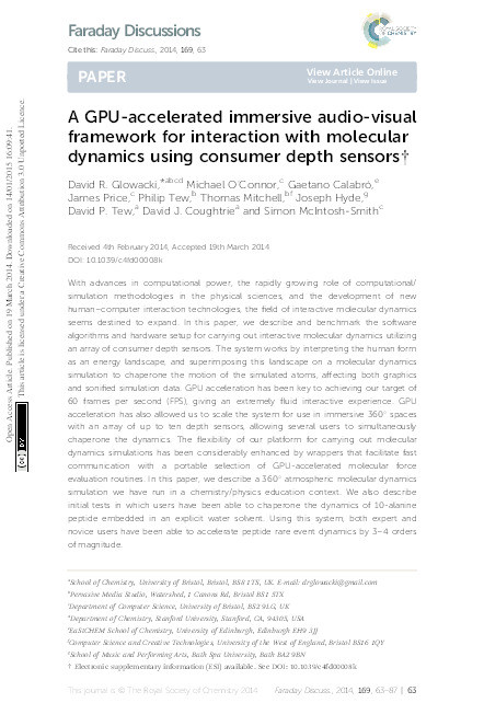 A GPU-accelerated immersive audio-visual framework for interaction with molecular dynamics using consumer depth sensors Thumbnail