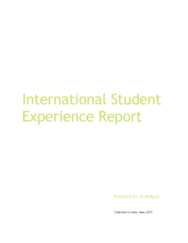 International student experience report Thumbnail