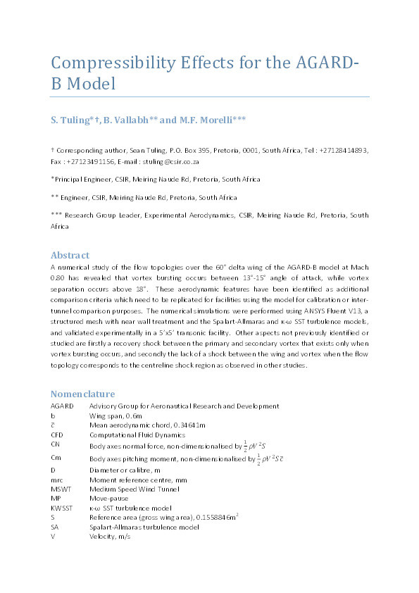 Compressibility effects for the AGARD-B model Thumbnail