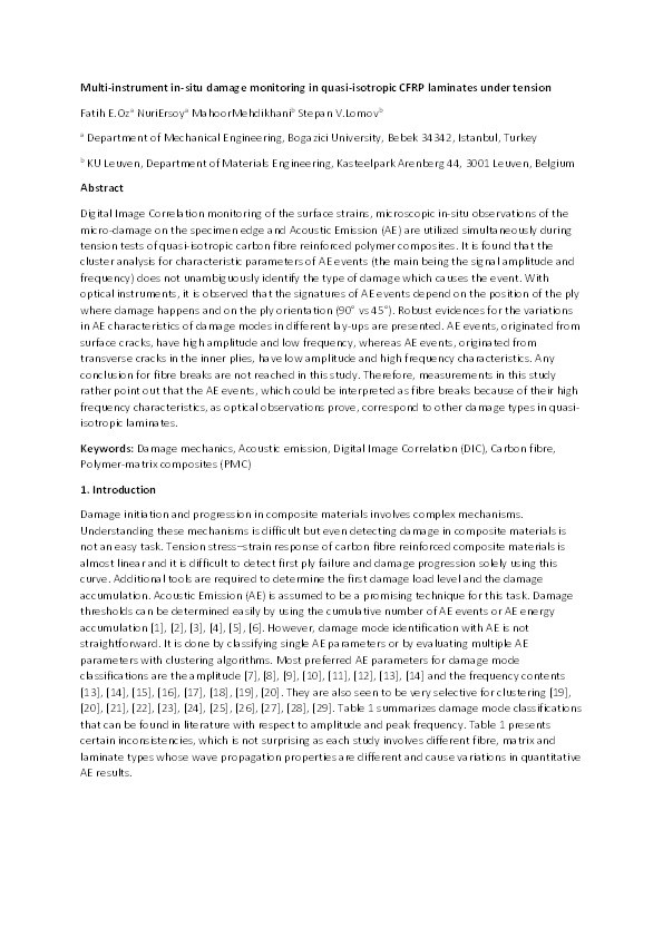 Multi-instrument in-situ damage monitoring in quasi-isotropic CFRP laminates under tension Thumbnail