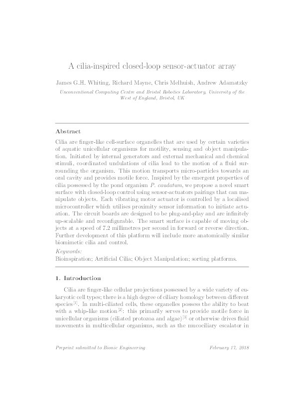 A Cilia-inspired Closed-loop Sensor-actuator Array Thumbnail