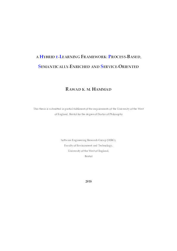 A hybrid e-learning framework: Process-based, semantically-enriched and service-oriented Thumbnail