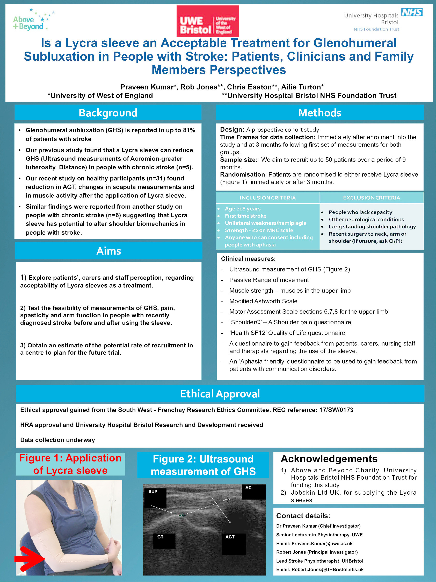 Is a Lycra sleeve an acceptable treatment for glenohumeral subluxation in people with stroke: Patients’, clinicians’ and family members’ perspectives Thumbnail