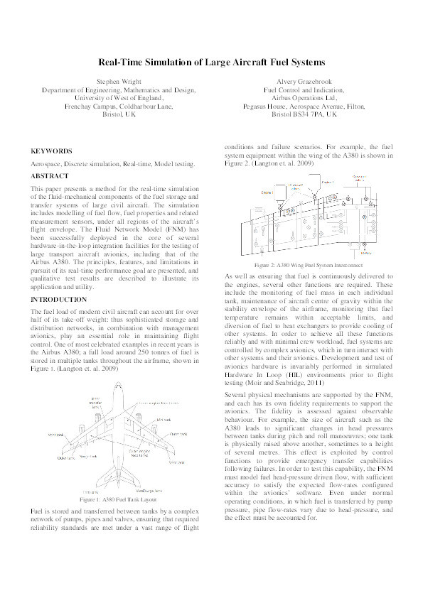 Real-time simulation of large aircraft fuel systems Thumbnail