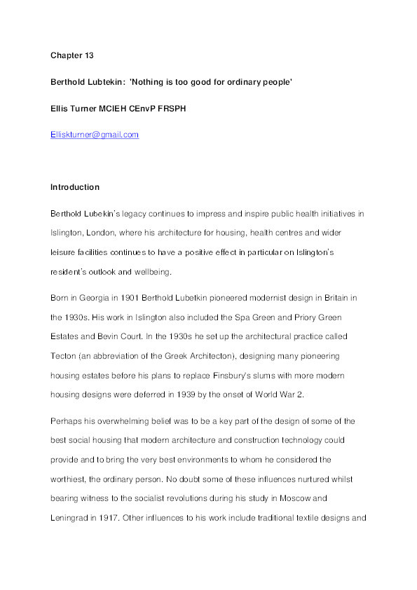 Pioneers of public health Thumbnail