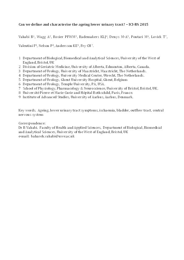 Can we define and characterize the aging lower urinary tract?—ICI-RS 2015 Thumbnail