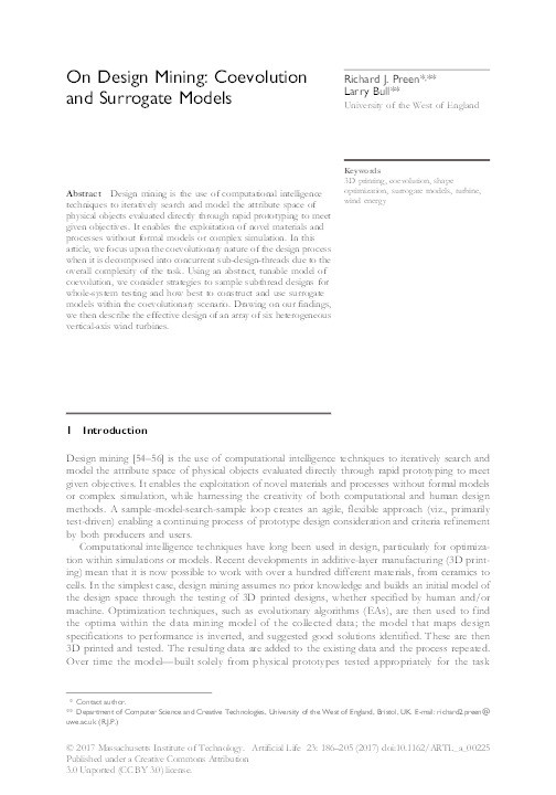 On Design Mining: Coevolution and Surrogate Models Thumbnail