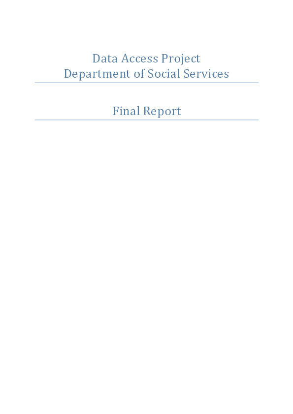 Department of social services data access project final report Thumbnail