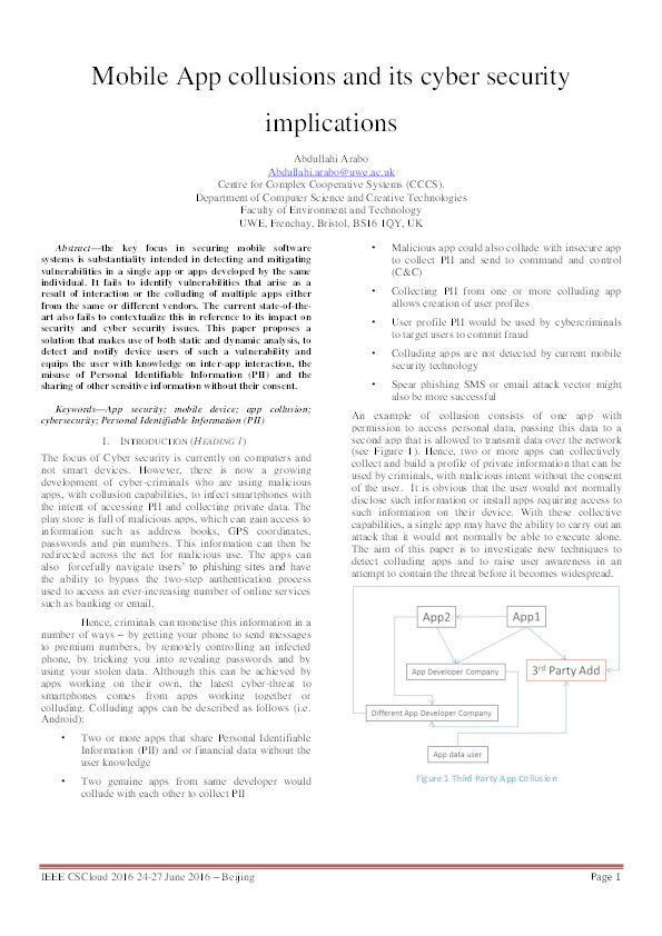 Mobile App Collusions and Its Cyber Security Implications Thumbnail