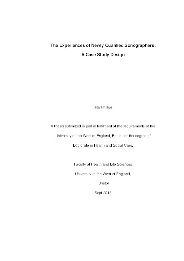 The experience of newly qualified sonographers: A case study design Thumbnail