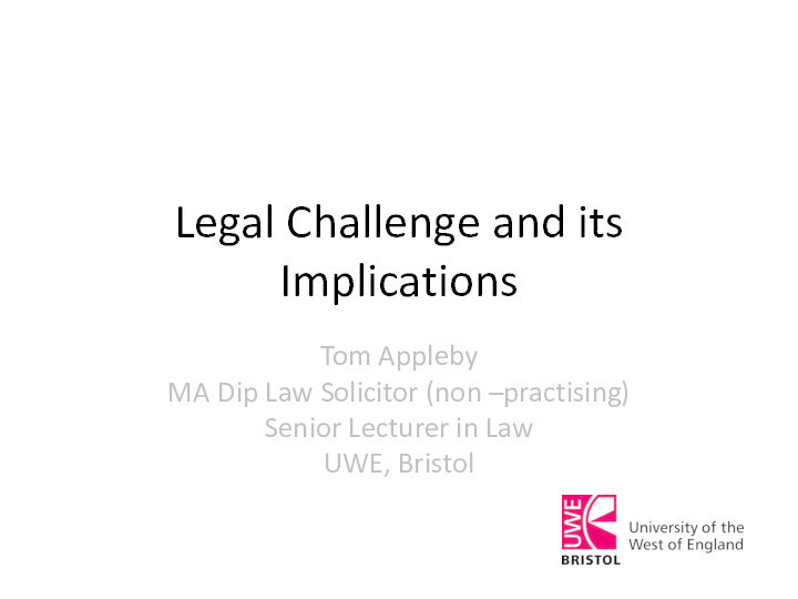 Legal challenge and its implications Thumbnail