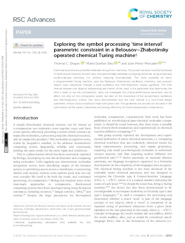 Exploring the symbol processing 'time interval' parametric constraint in a Belousov-Zhabotinsky operated chemical Turing machine Thumbnail