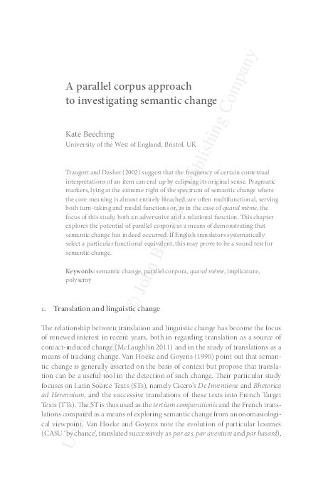 A parallel corpus approach to investigating semantic change Thumbnail