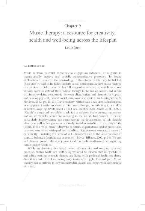 Music therapy: A resource for creativity, health and well-being across the lifespan Thumbnail