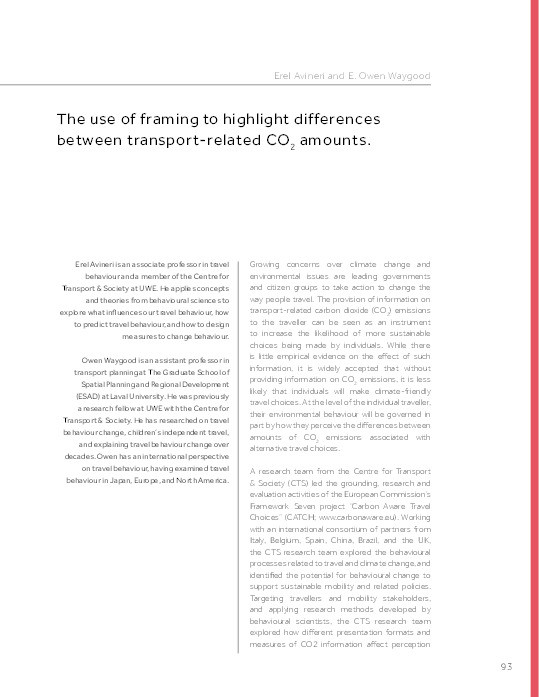 The use of framing to highlight differences between transport-related CO2 amounts Thumbnail