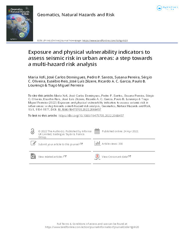 Exposure and physical vulnerability indicators to assess seismic risk in urban areas: A step towards a multi-hazard risk analysis Thumbnail