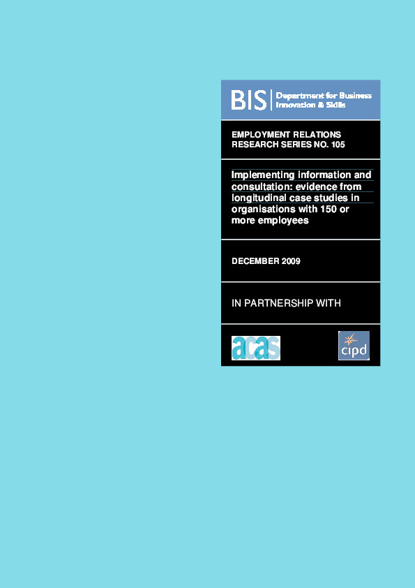 Implications of information and consultation: evidence from longitudinal case study Thumbnail