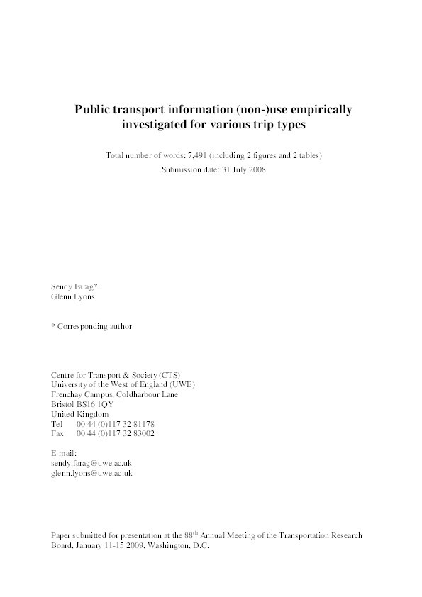 Public transport information (non-)use empirically investigated for different trip types Thumbnail