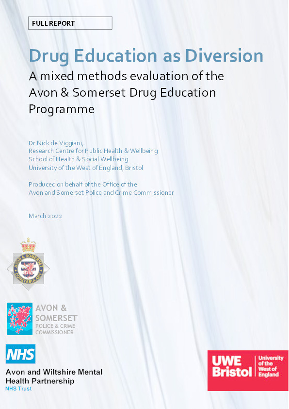 Drug education as diversion: A mixed methods evaluation of the Avon & Somerset drug education programme Thumbnail