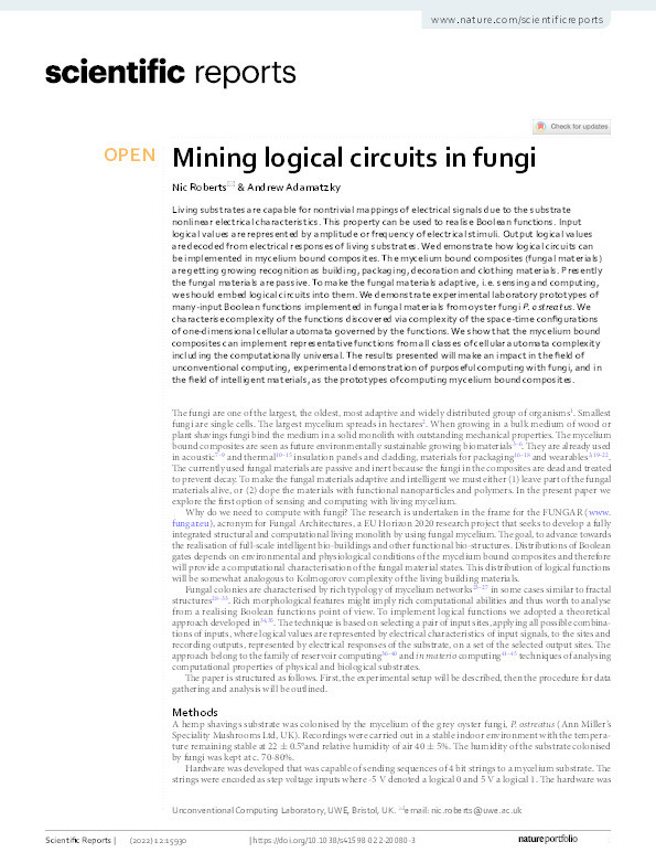 Mining logical circuits in fungi Thumbnail