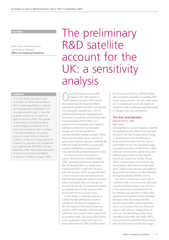 The preliminary R&D satellite account: A sensitivity analysis Thumbnail