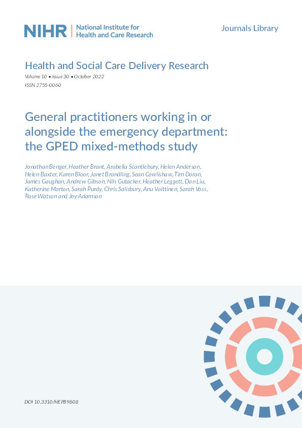 General practitioners working in or alongside the emergency department: The GPED mixed-methods study Thumbnail