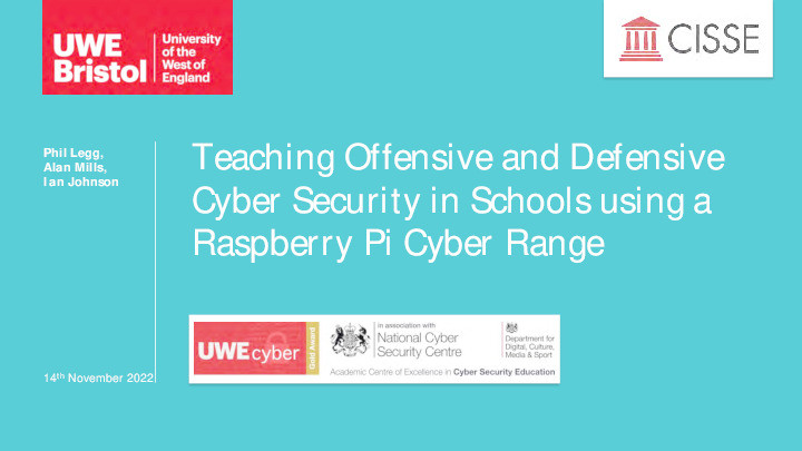 Teaching offensive and defensive cyber security in schools using a Raspberry Pi Cyber Range Thumbnail