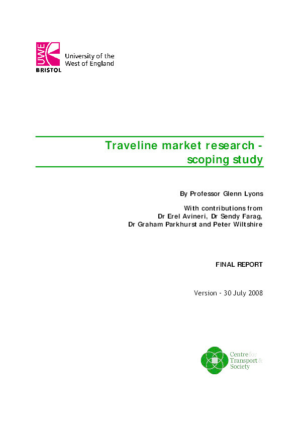Traveline market research: Scoping study Thumbnail