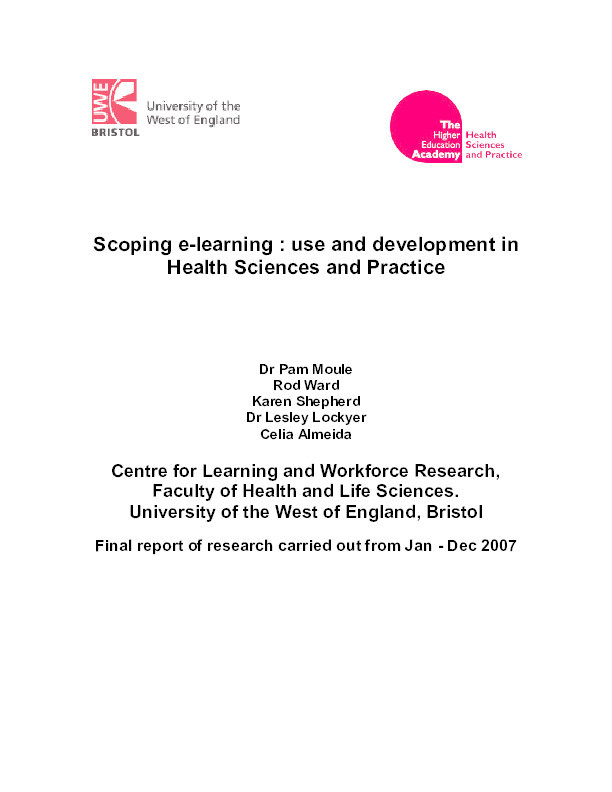Scoping e-learning: use and development in Health Sciences and Practice (final report) Thumbnail