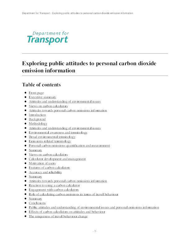 Exploring public attitudes to person carbon dioxide emissions information Thumbnail