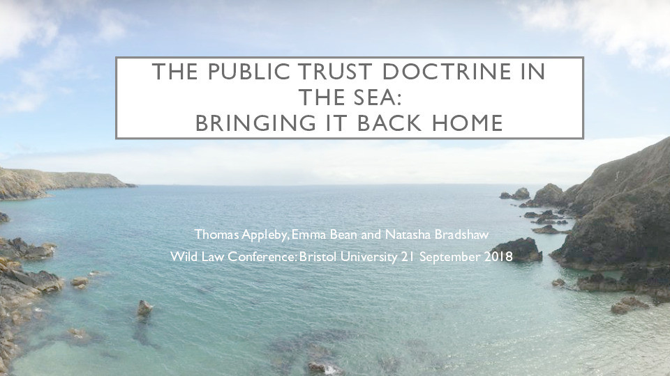 The public trust doctrine in the sea - Bringing it back home Thumbnail