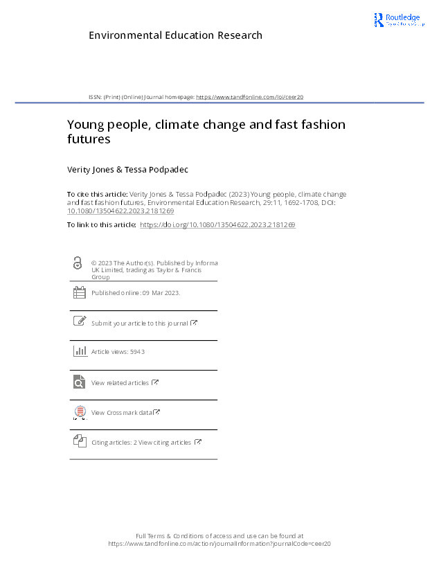 Young people, climate change and fast fashion futures Thumbnail