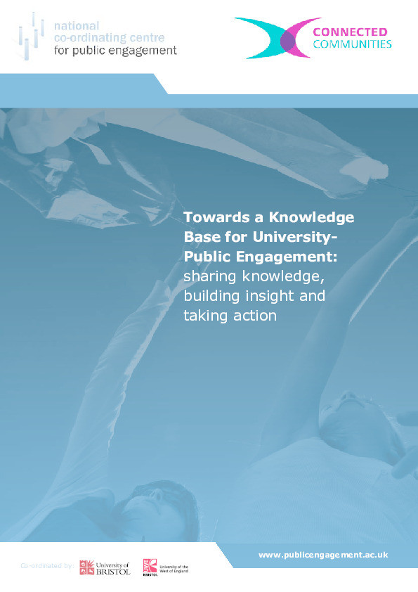 Towards a knowledge base for university-public engagement: Sharing knowledge, building insight, taking action Thumbnail