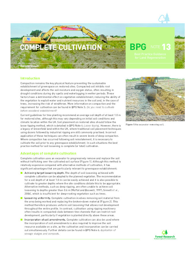 Best Practice Guidance Note for Land Regeneration 13: Complete Cultivation Thumbnail