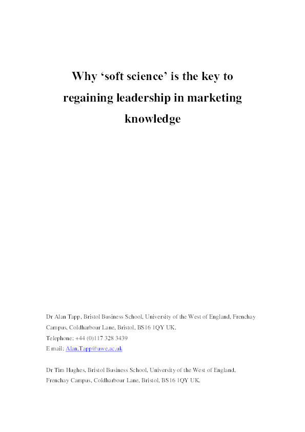 Why "soft science" is the key to regaining leadership in marketing knowledge Thumbnail