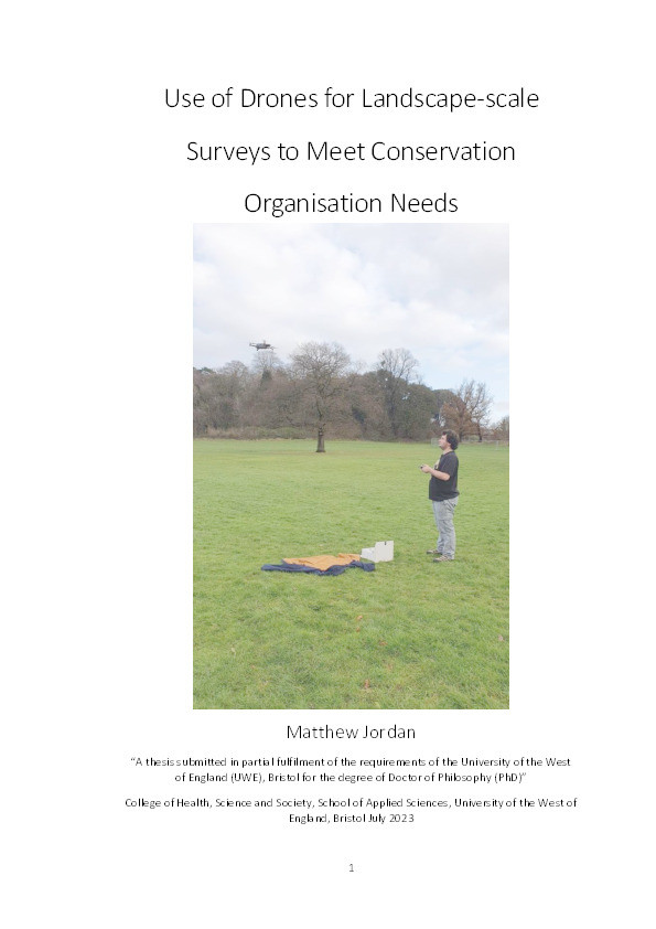 Use of drones for landscape-scale surveys to meet conservation organisation needs Thumbnail