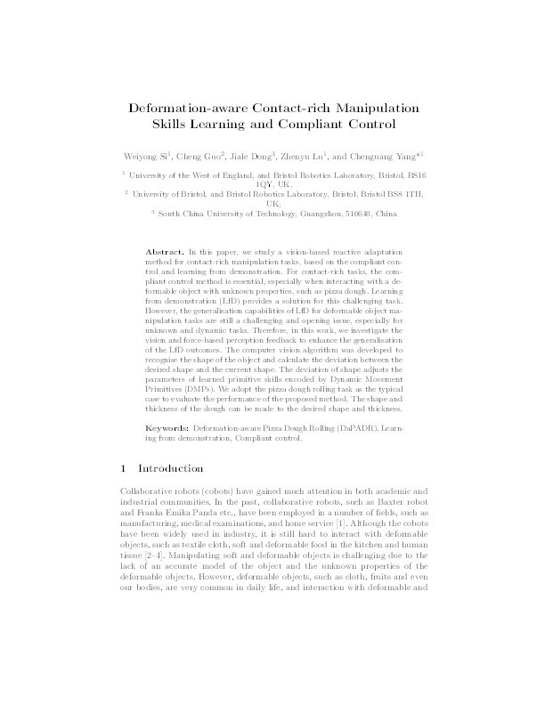 Deformation-aware contact-rich manipulation skills learning and compliant control Thumbnail