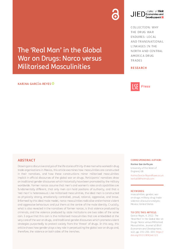 The ‘real man’ in the global war on drugs: Narco versus militarised masculinities Thumbnail