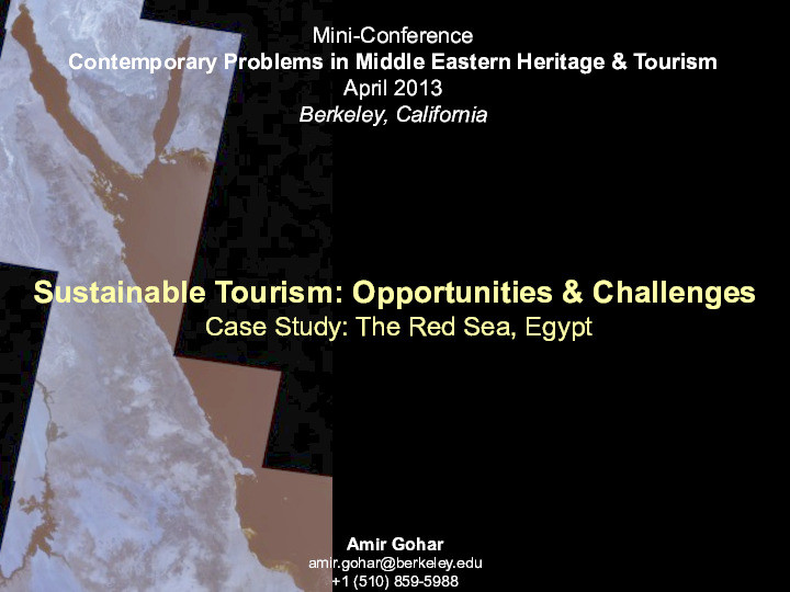 Sustainable tourism: Opportunities and challenges - Case Study: The Red Sea, Egypt Thumbnail
