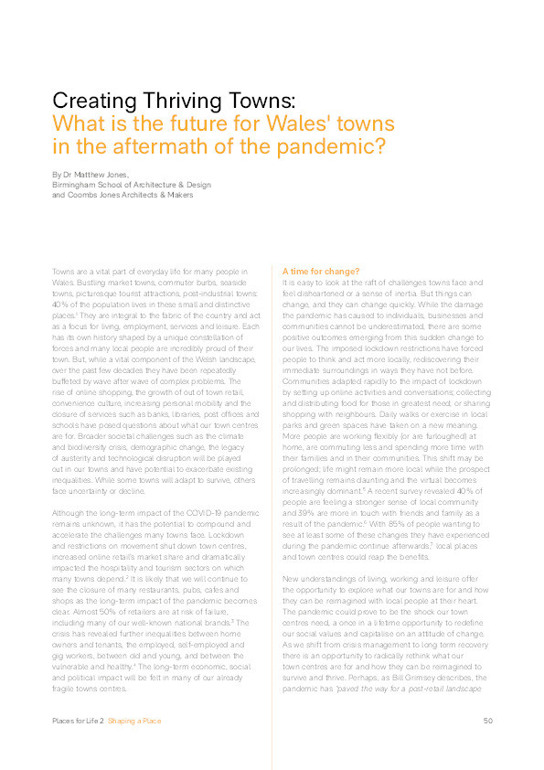 Creating thriving towns: What is the future for Wales' towns in the aftermath of the pandemic? Thumbnail