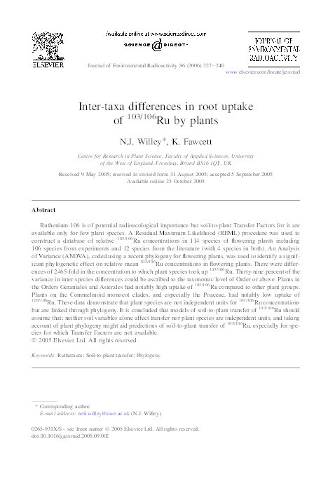 Inter-taxa differences in root uptake of 103/106Ru by plants Thumbnail