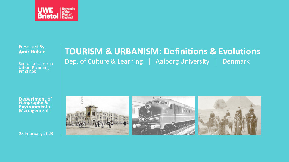Tourism and urbanism: Definitions and evolutions Thumbnail