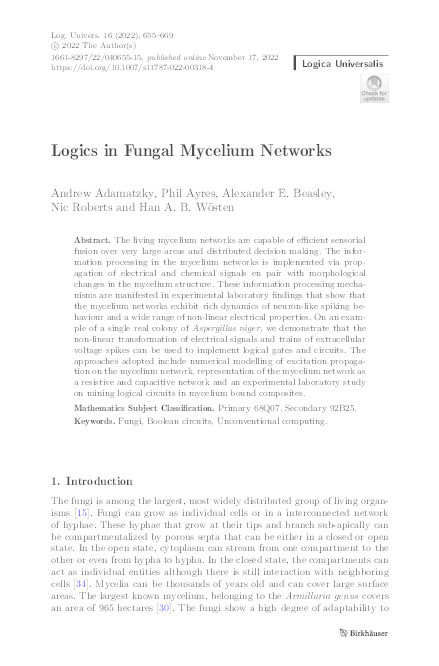 Logics in fungal Mycelium networks Thumbnail