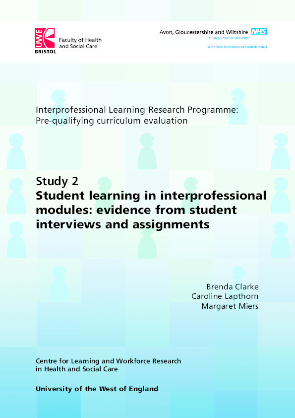Student learning in interprofessional modules: Evidence from student interviews and assignments Thumbnail