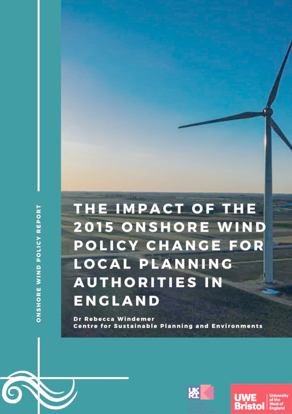 The impact of the 2015 onshore wind policy change for local authorities in England Thumbnail