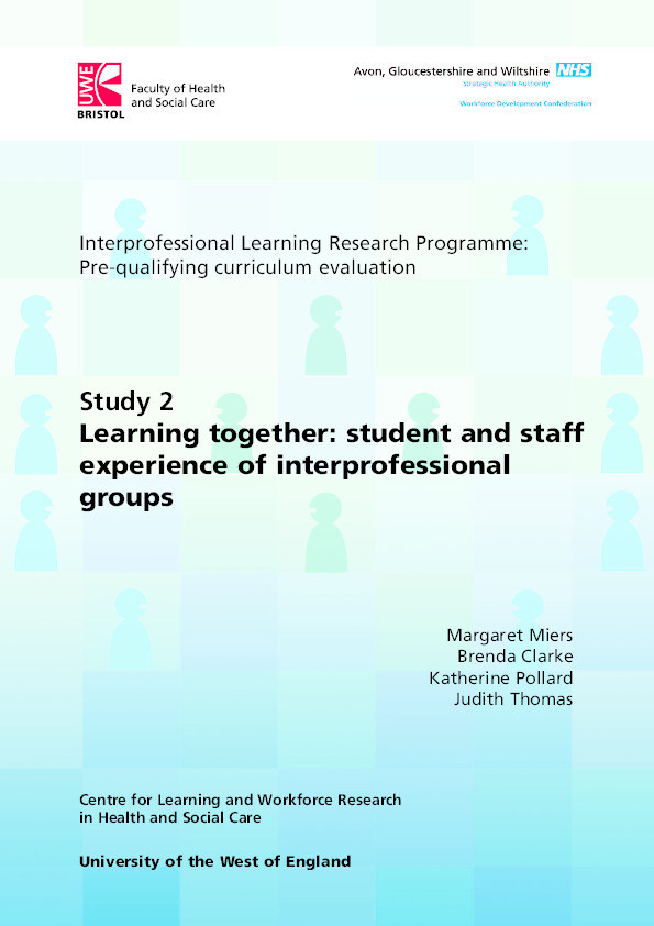 Learning together: Student and staff experience of interprofessional groups Thumbnail